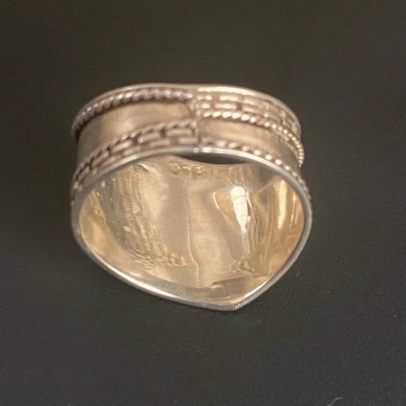 Sterling Silver Vintage Boho Spoon Ring 7 Stamped - Picture 9 of 12